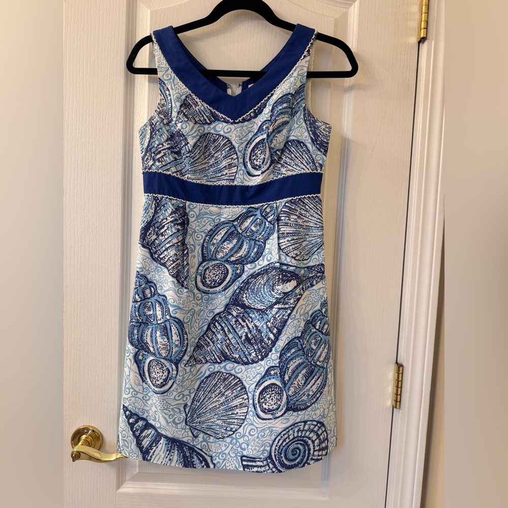 Lilly Pulitzer White Label Stuffed Shells Print Sleeveless Dress Size 0
